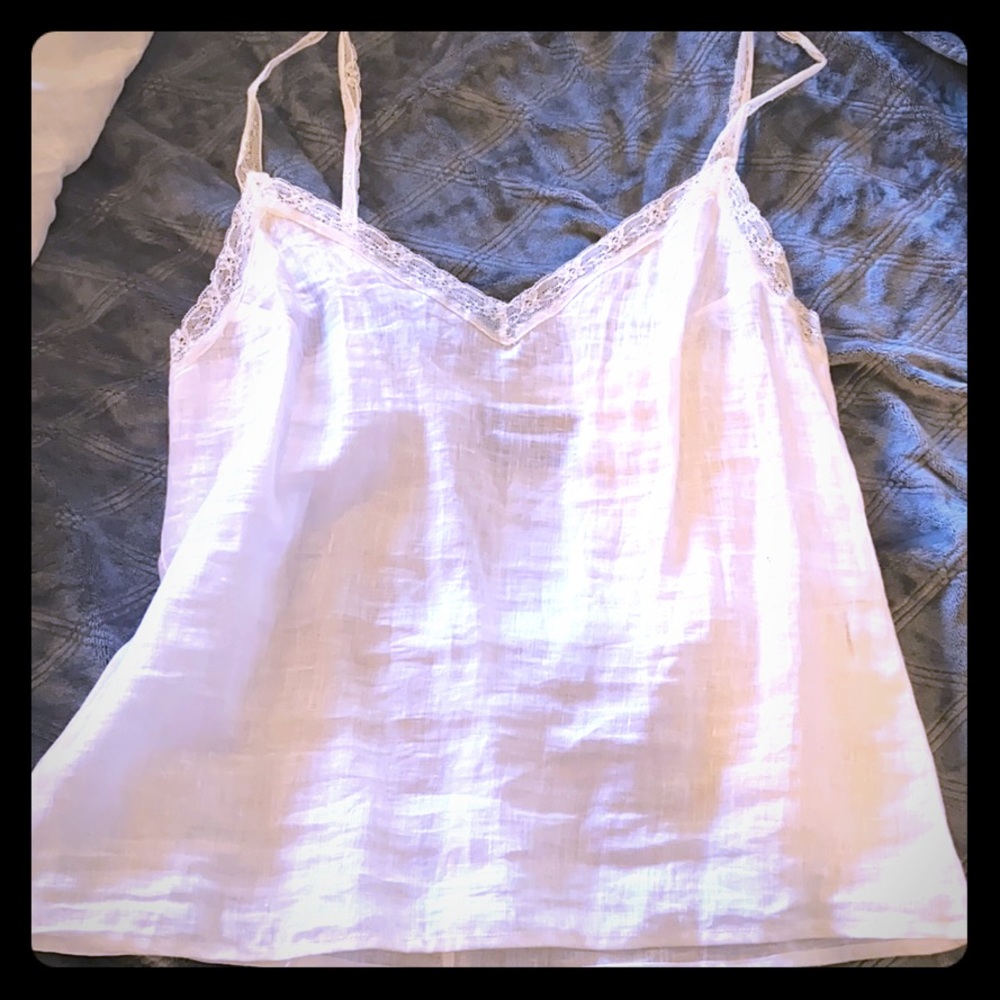 Reformation emmie linen lace trim camisole